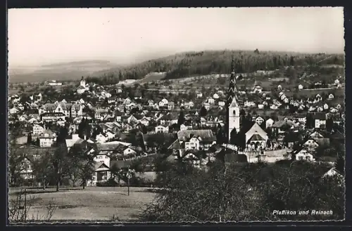 AK Pfeffikon, Ortsansicht mit Kirche und Reinach
