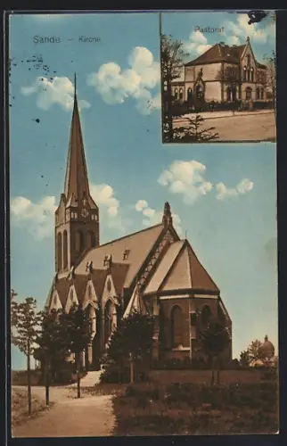 AK Sande / Bergedorf, Pastorat, Kirche