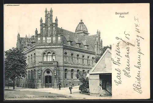 AK Hamburg-Bergedorf, Partie am Kaiserlichen Postamt