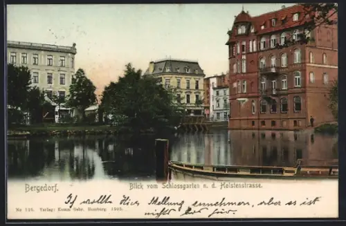 AK Hamburg-Bergedorf, Blick vom Schlossgarten n. d. Holstenstrasse