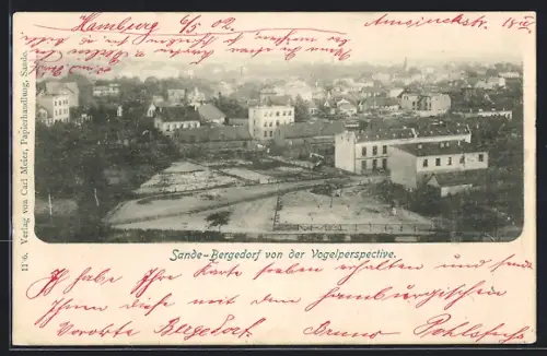 AK Sande /Bergedorf, Ortsansicht aus der Vogelschau