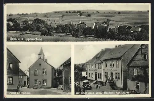 AK Ippenschied, Gasthaus Adam Jung, Handlung Karl Leppke, Gesamtansicht
