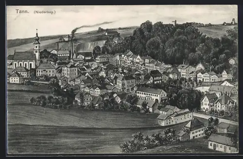 AK Tann /Niederbay., Ortsansicht aus der Vogelschau