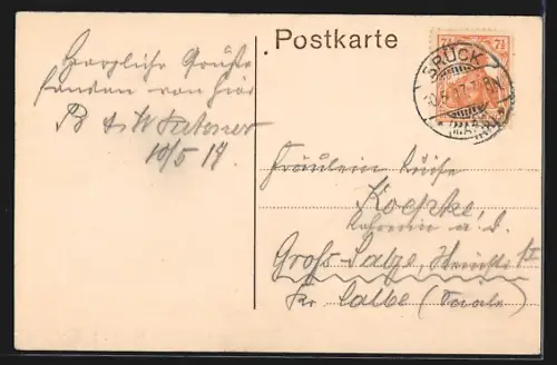 AK Brück /Mark, Revierförsterei mit Garten