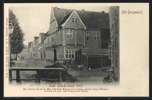 AK Hamburg-Bergedorf, Hotel Stadt Lübeck erbaut 1646, Wohnhaus von Kaiser Wilhelm I.