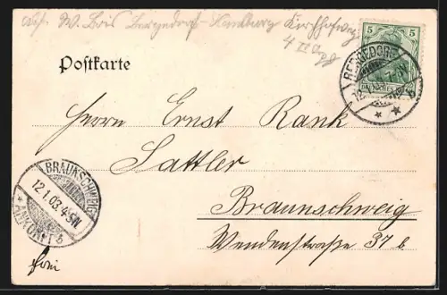 AK Hamburg-Bergedorf, Wohnhäuser an der Bille