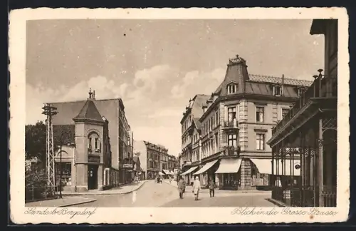 AK Sande b. Bergedorf, Blick in die Grosse Strasse