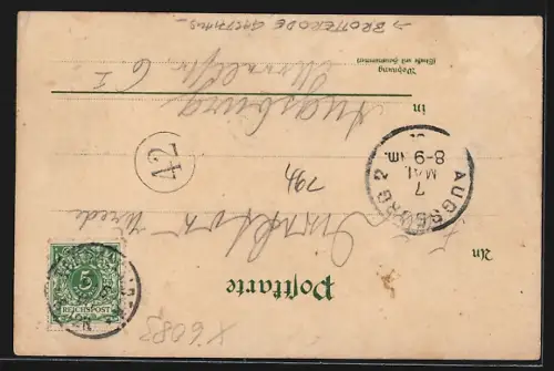 Lithographie Brotterode i. Th., Gasthaus zum Mommelstein, Hochwald am Waldrand