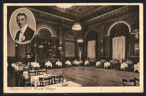 AK Berlin, Königstadt-Kasino, Holzmarktstrasse 72, Ansicht des Tanzsaals, Portrait Walterchen der Seelentröster