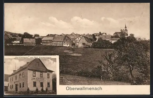 AK Oberwallmenach, Gasthaus zur Eintracht, Panorama