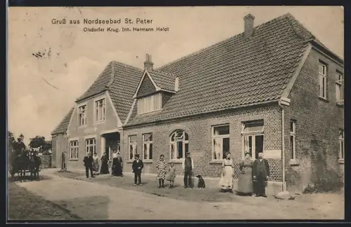 AK St. Peter / Nordsee, Gasthaus Olsdorfer Krug