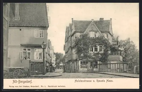 AK Hamburg-Bergedorf, Holstenstrasse und Kessels Haus