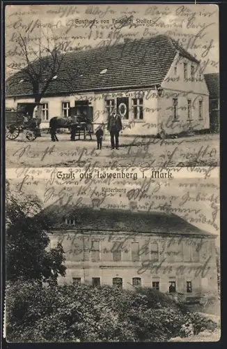 AK Löwenberg i. Mark, Gasthaus v. Friedrich Stoffer, Ritterburg