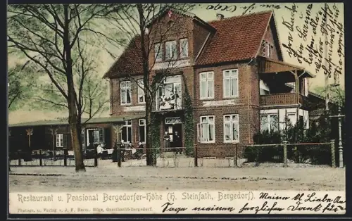 AK Hamburg-Bergedorf, Restaurant und Pensionat Bergedorfer-Höhe, Inh. Steinfath