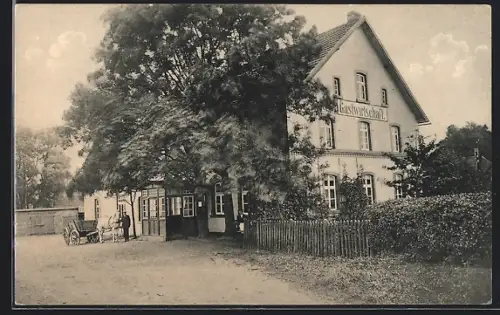 AK Vehrte, Gastwirtschaft Heinrich Gronemann mit Pferdegespann