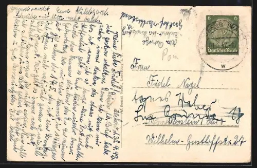 AK Zechow / Warthe, Gasthof zum Warthestrand, Strassenpartie und Teilansicht