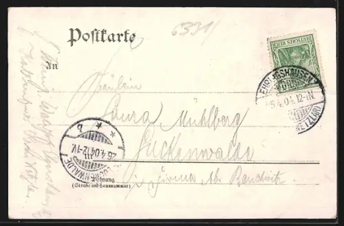 Lithographie Holzhausen /Wetzlar, Handlung v. Heinrich Dross, Waldhof Elgershausen, Kirche