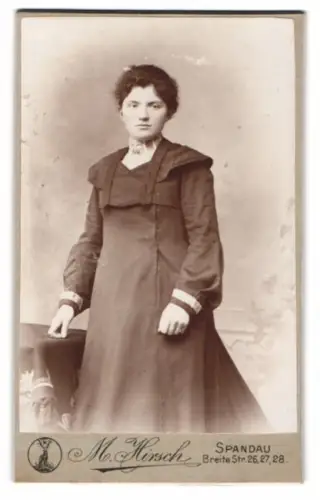 Fotografie M. Hirsch, Spandau, Breite Str. 26, 27, 28, Porträt einer Dame im Kleid