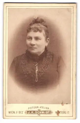 Fotografie J. K. Schmidt, Wien, Wintergasse 17, Porträt einer Dame