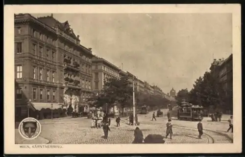 AK Deutscher Schulverein Nr. 257: Wien, Kärntnerring mit Strassenbahn