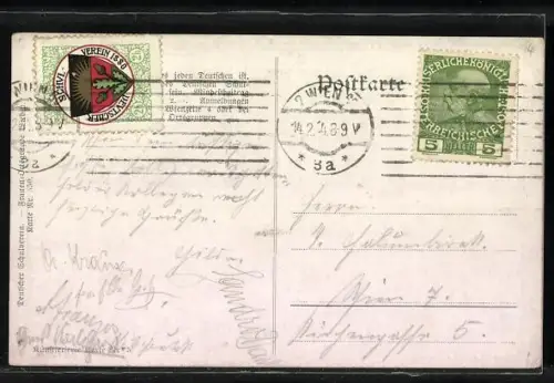 AK Arrangement von bunten Astern in einem Korb, Deutscher Schulverein