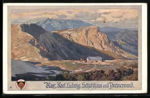 AK Deutscher Schulverein Nr. 523: Karl Ludwig Schutzhaus und Preinerwand