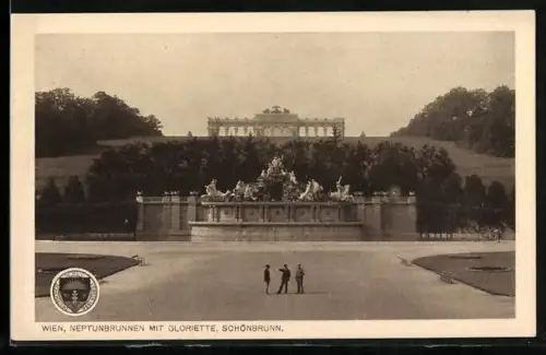 AK Deutscher Schulverein NR 242: Wien, Neptunsbrunnen mit Gloriette, Schönbrunn