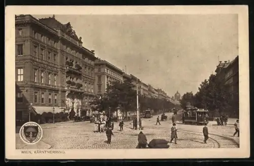 AK Deutscher Schulverein Nr. 257: Wien, Kärntnerring mit Strassenbahn