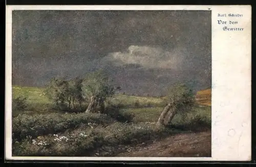 AK Deutscher Schulverein Nr. 929: Landschaftsbild vor dem Gewitter