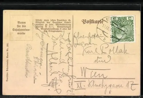 AK Deutscher Schulverein NR 202: Wien, Strauss-Lanner-Denkmal