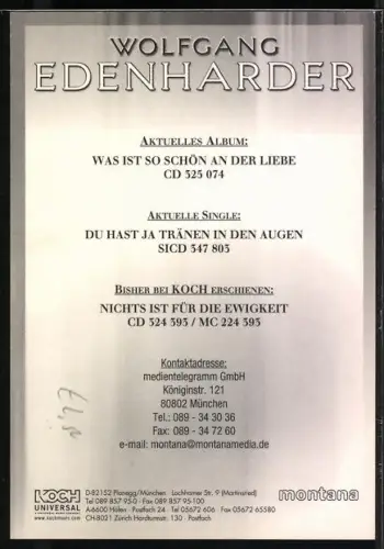 AK Musiker Wolfgang Edenharder im Anzug mit Autograph