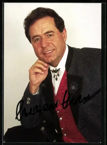 AK Musiker Ebergard Hertel im Porträt mit Autograph