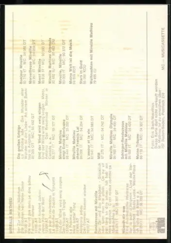 AK Musikerin Mireille Mathieu lächelnd in Kamera blickend, Autograph