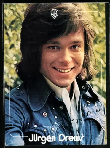 AK Musiker Jürgen Drews in Jeansjacke, Autograph