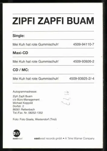 AK Musiker Zipfi Zapfi Buam in Trachten, Autographen