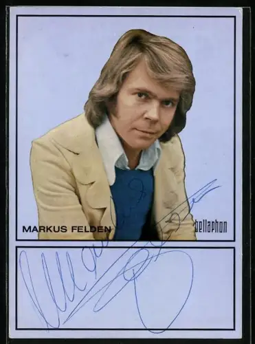 AK Musiker Markus Felden nachdenklich schauend, Autograph