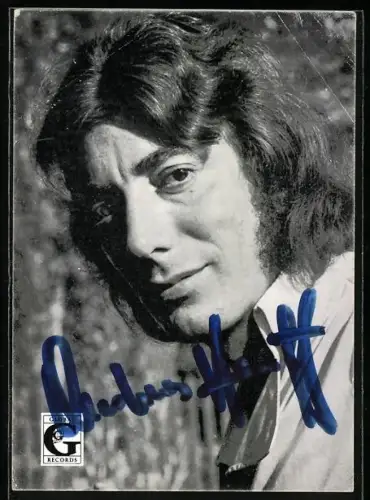 AK Musiker Andreas Hauff im Porträt mit Autograph