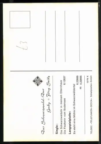 AK Musikerduo Gaby & Jörg Seitz in Trachten, Autograph