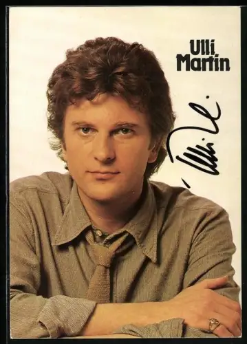 AK Musiker Ulli Martin mit Krawatte, Autograph