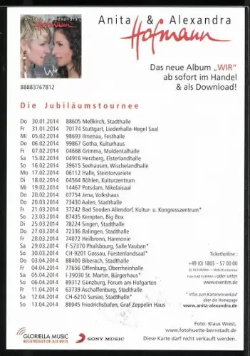AK Musikerinnen Anita & Alexandra Hoffmann im Profil, Autograph