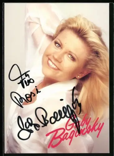 AK Musikerin Gaby Baginsky im Porträt, Autograph