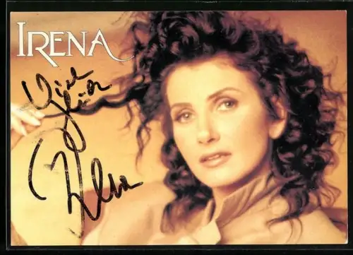 AK Musikerin Irena im Porträt, Autograph