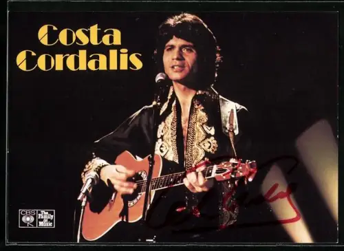 AK Musiker Costa Cordalis auf der Bühne, Autograph