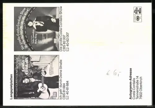 AK Musiker Costa Cordalis auf der Bühne, Autograph