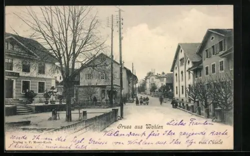 AK Wohlen /AG, Restaurant Central und Apotheke im Ort