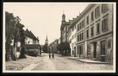 AK Hallau, Partie am Gemeindeplatz