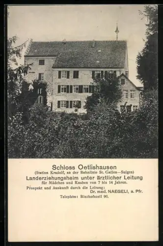 AK Hohentannen, Schloss Oetlishausen, Landerziehungsheim unter ärztlicher Leitung, Dr. med. Naegeli