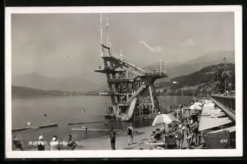 AK Millstatt am See, Sprungturm im Strandbad