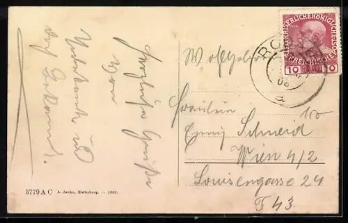 AK Kalksburg, Ortsansicht mit Pfarrkirche und Konvikt