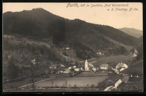 AK Furth an der Triesting, Ortsansicht aus der Vogelschau